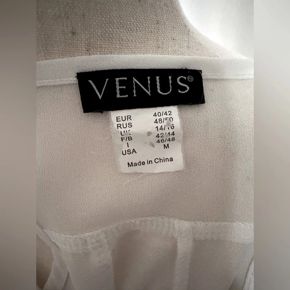 VENUS Sheer Ruffle Racerback Tank Top. Sizes: S & M - Picture 6 of 8